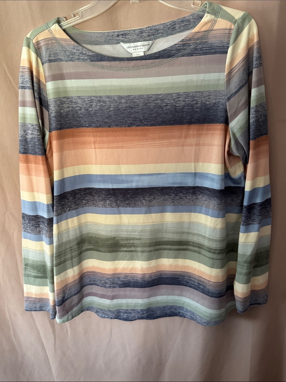 Christopher & Banks Pastel Striped Long Sleeve Tee